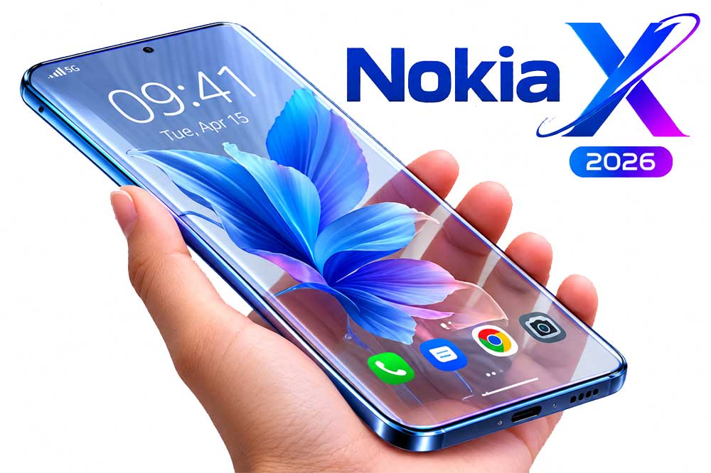 Nokia X 2026: Release Date, Expected Specs, Price & Rumors 3 Nokia X 2026 concept smartphone with transparent glass design and blue-purple lighting